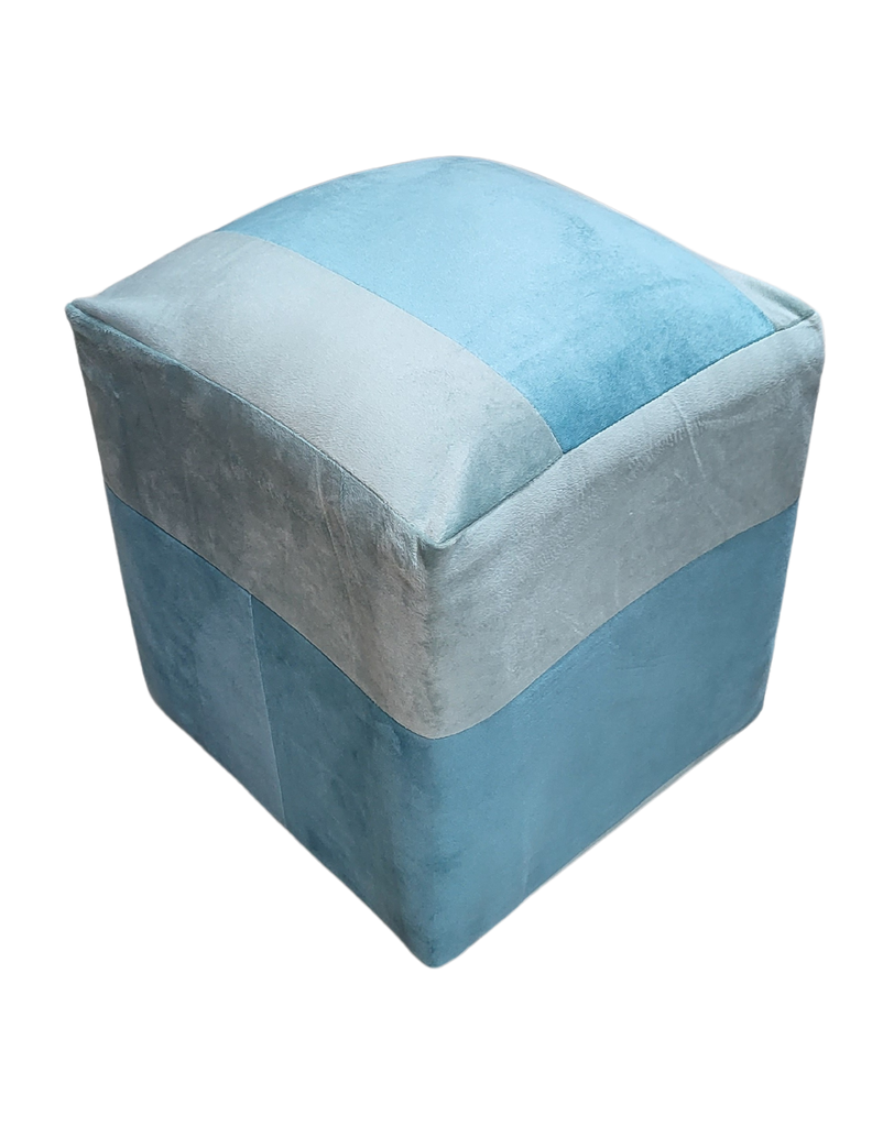 Pouf turquesa menta Felpa 35x35x42 Rimar-1