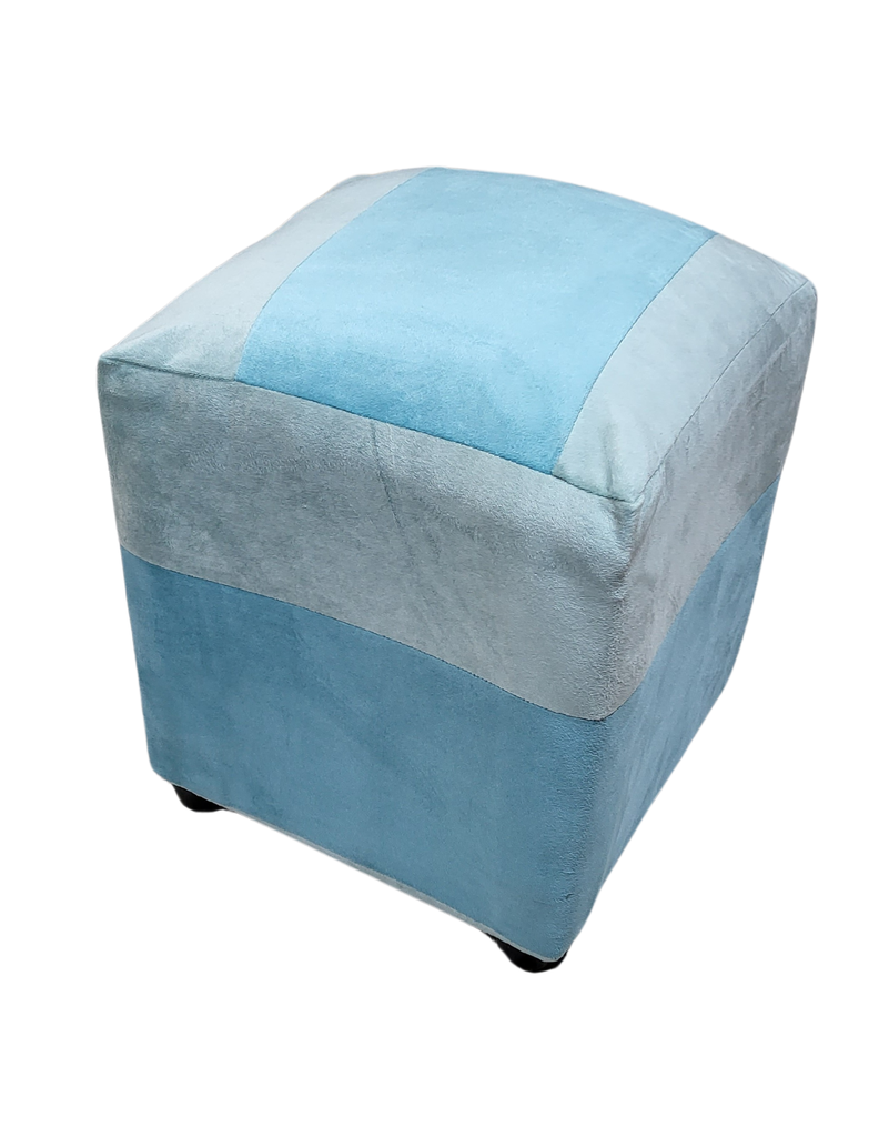 Pouf turquesa menta Felpa 35x35x42 Rimar-2