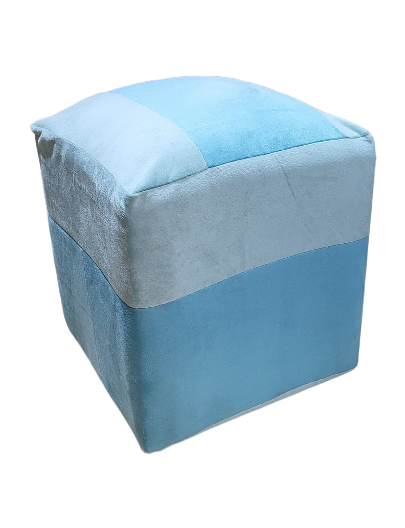 Pouf turquesa menta Felpa 35x35x42 Rimar-3