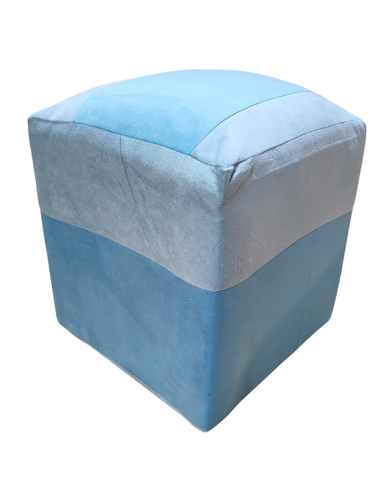 Pouf turquesa menta Felpa 35x35x42 Rimar-4