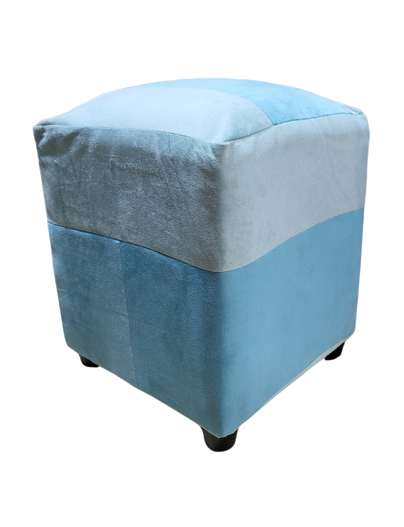 Pouf turquesa menta Felpa 35x35x42 Rimar-5