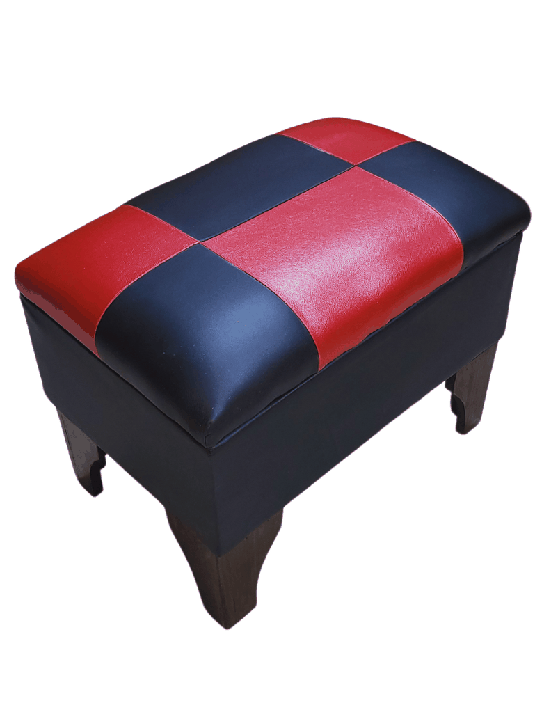 Banqueta Baul Dama Bicolor Eco Cuero 60x40x45x20 Rimar-1