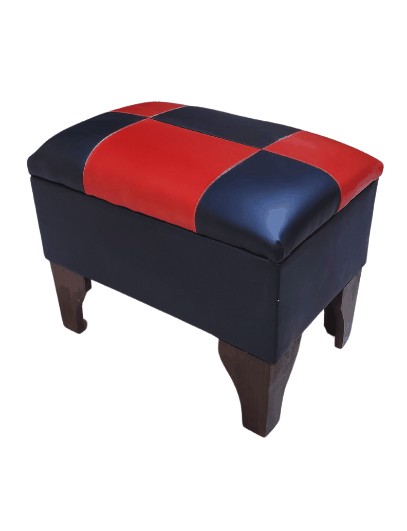 Banqueta Baul Dama Bicolor Eco Cuero 60x40x45x20 Rimar-3