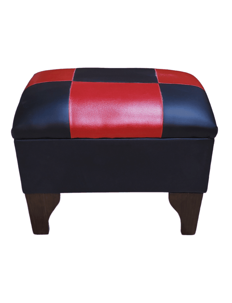 Banqueta Baul Dama Bicolor Eco Cuero 60x40x45x20 Rimar-4