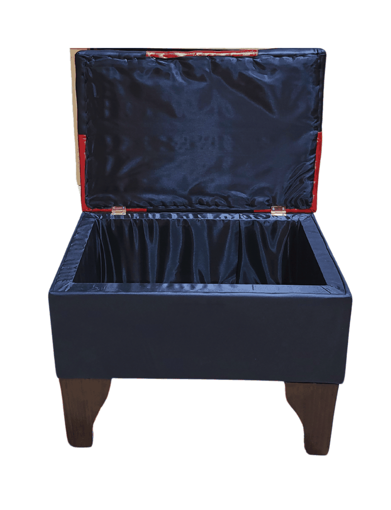Banqueta Baul Dama Bicolor Eco Cuero 60x40x45x20 Rimar-6