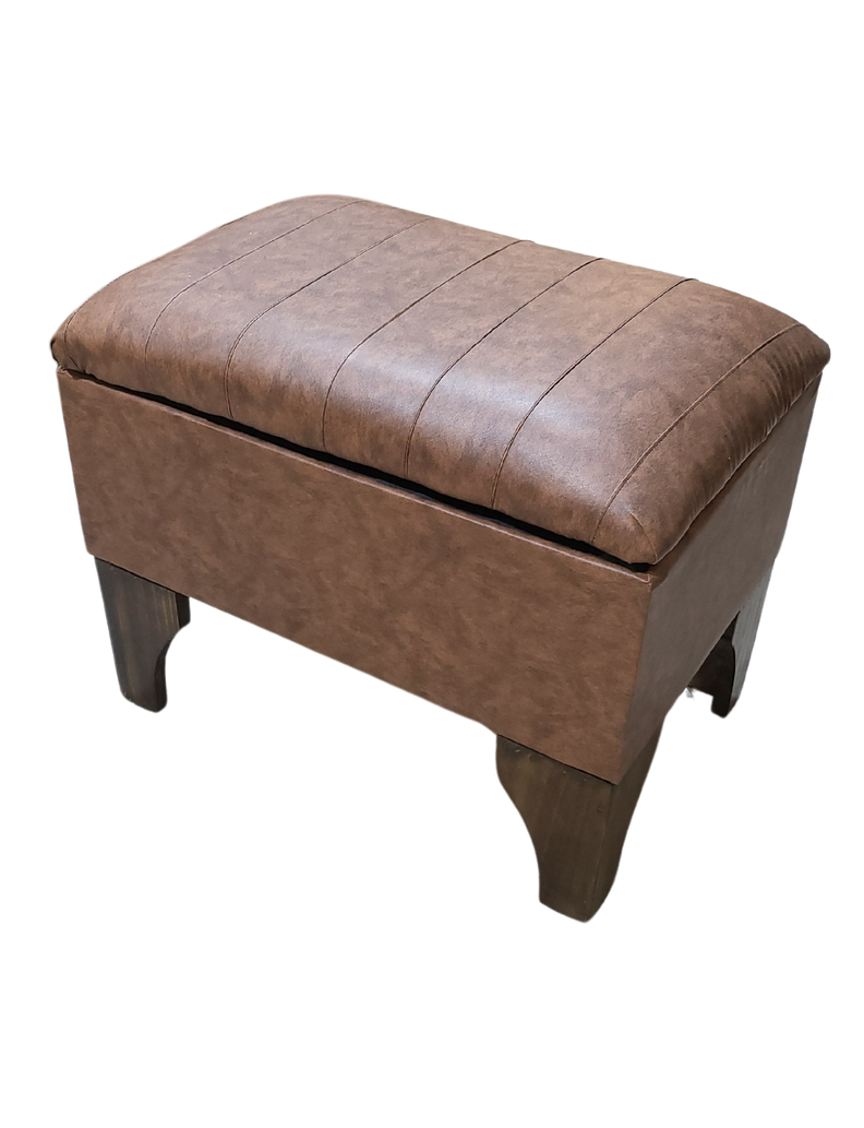 Banqueta Baúl Cafe Bicolor Eco Cuero 60x40x45x20 Muebles Rimar-2