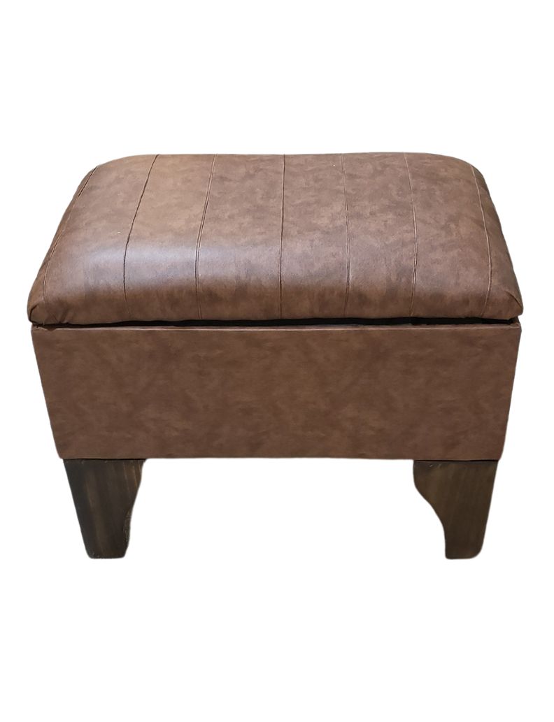 Banqueta Baúl Cafe Bicolor Eco Cuero 60x40x45x20 Muebles Rimar-3