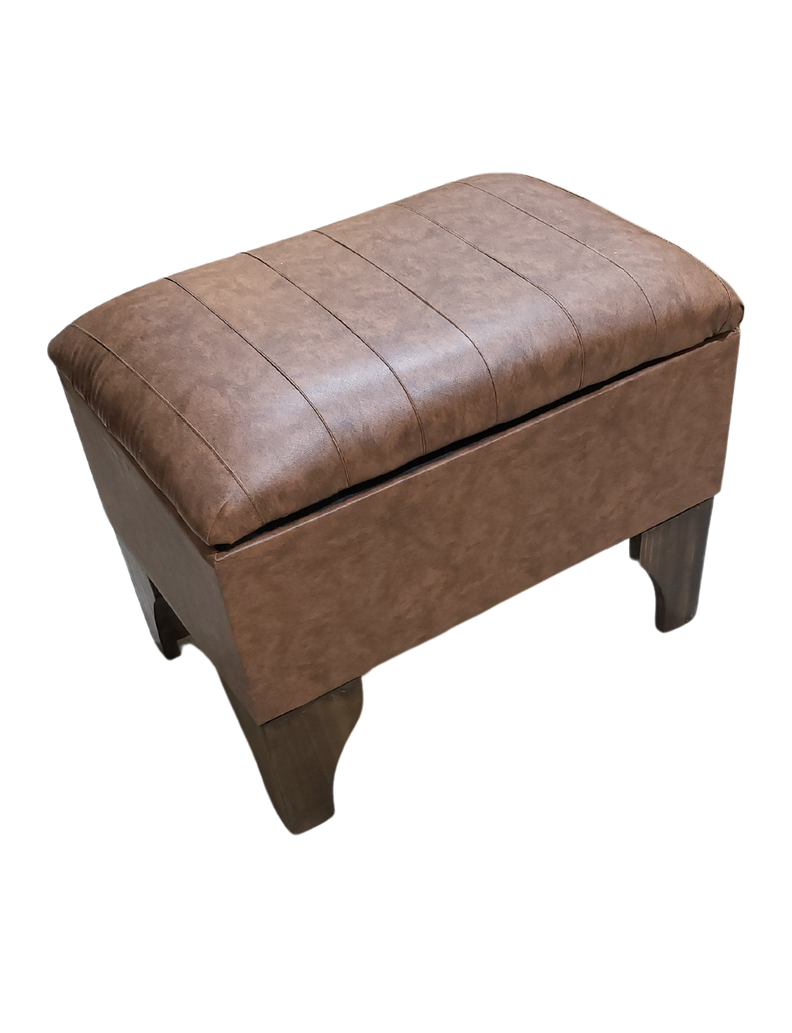 Banqueta Baúl Cafe Bicolor Eco Cuero 60x40x45x20 Muebles Rimar-6