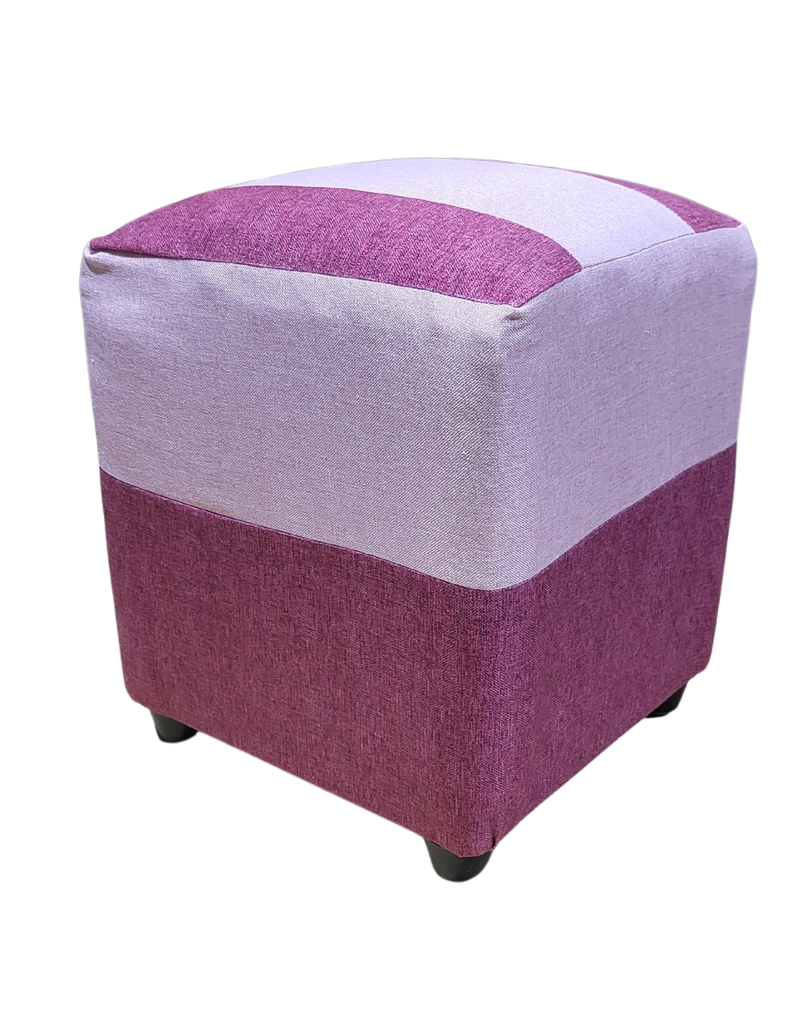 Pouf Morado Bicolor Lino 35x35x42 Muebles Rimar-0