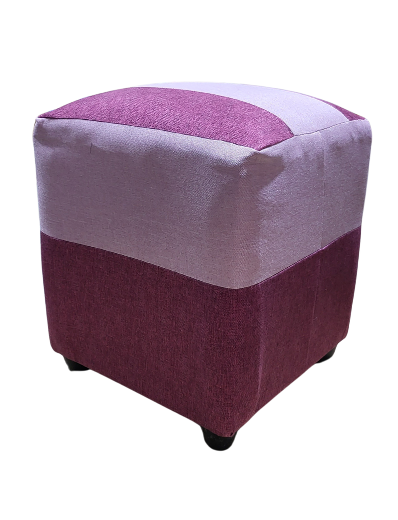 Pouf Morado Bicolor Lino 35x35x42 Muebles Rimar-2