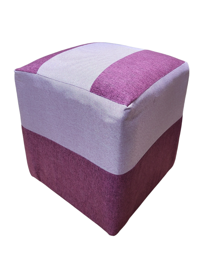 Pouf Morado Bicolor Lino 35x35x42 Muebles Rimar-3