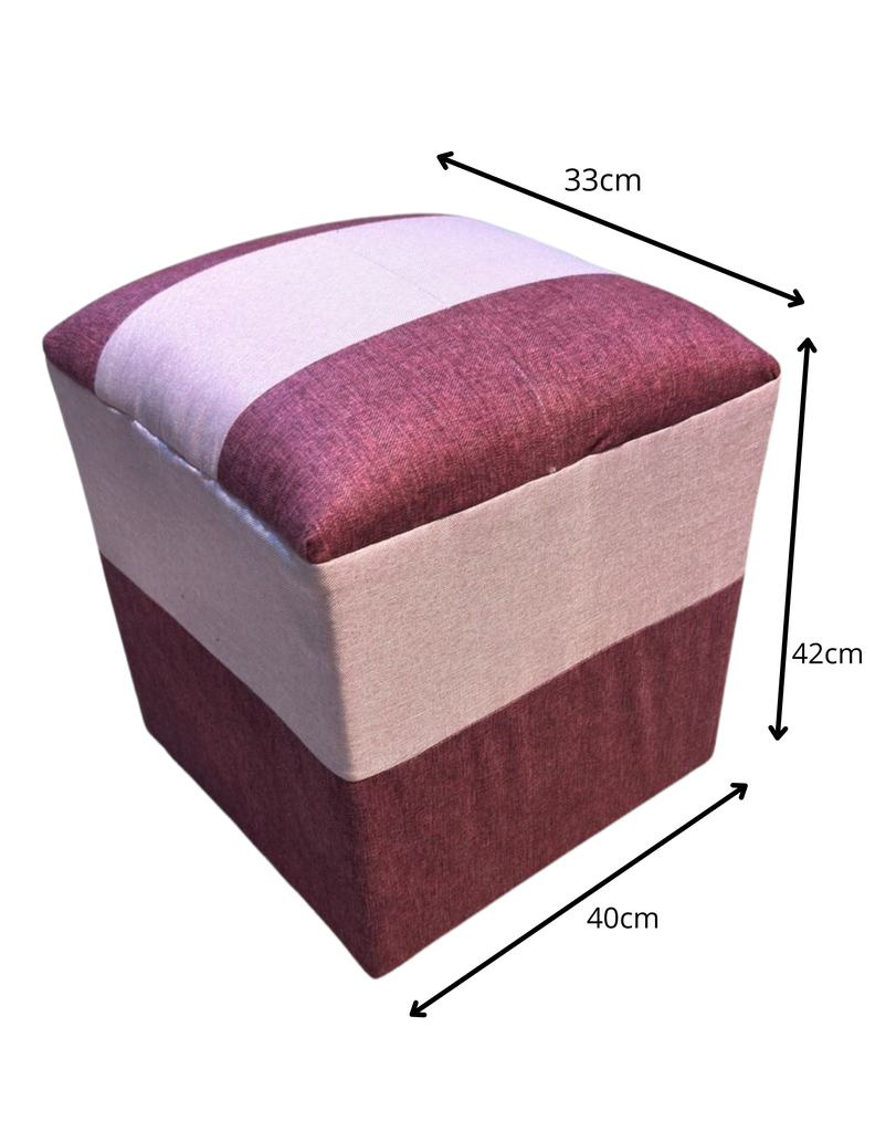 Pouf Morado Bicolor Lino 35x35x42 Muebles Rimar-4