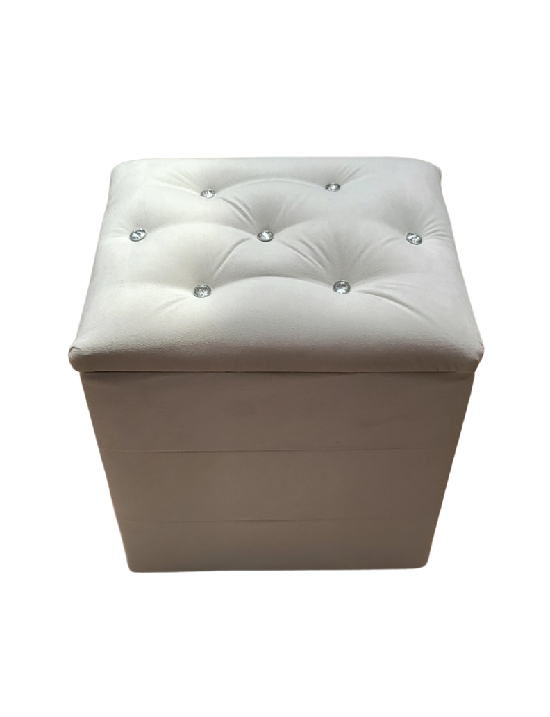 Pouf Baul Crudo Felpa Diamante 40x33x50 Rimar-5