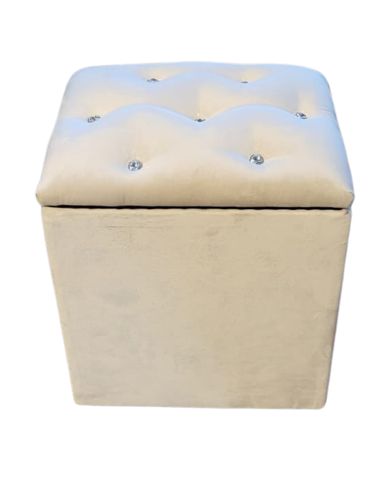 Pouf Baul Crudo Felpa Diamante 40x33x50 Rimar-0