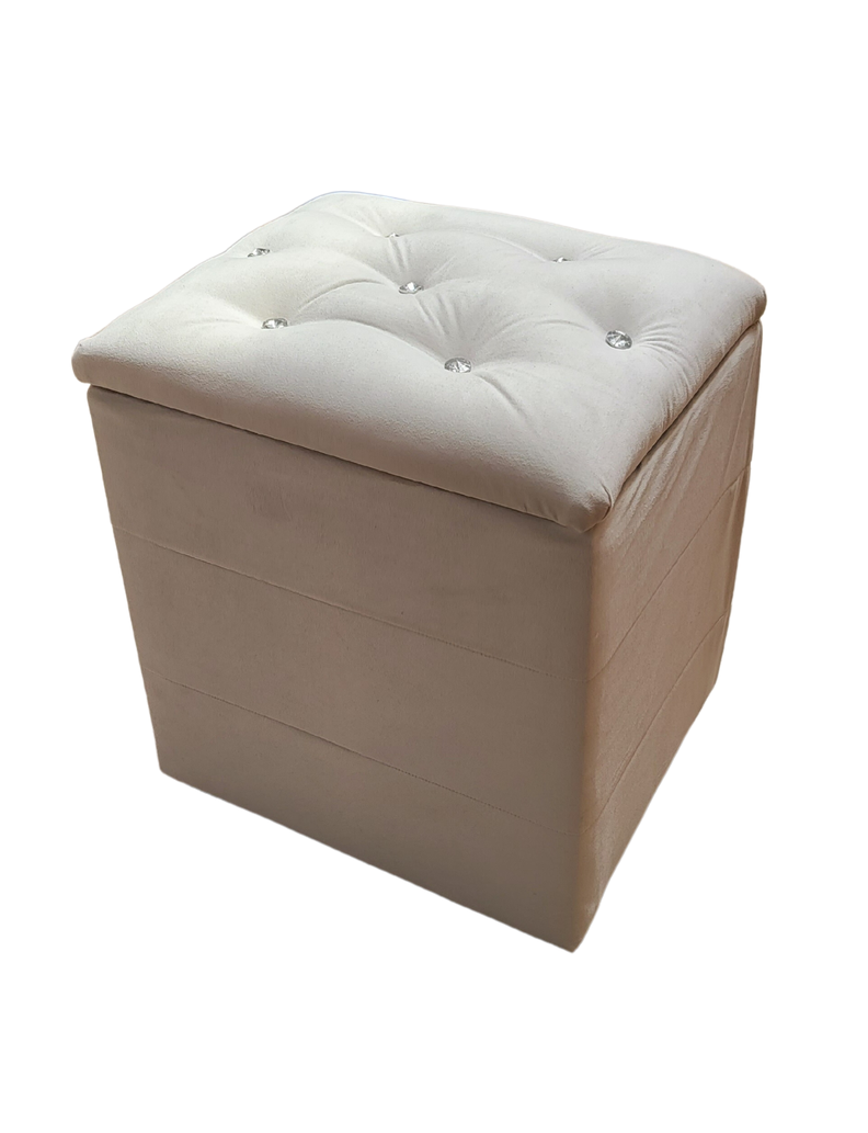 Pouf Baul Crudo Felpa Diamante 40x33x50 Rimar-6