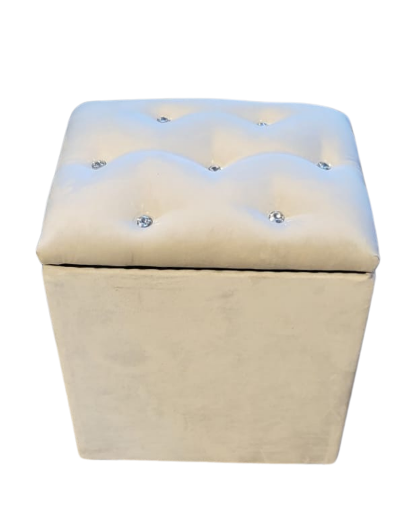 Pouf Baul Crudo Felpa Diamante 40x33x50 Rimar-1