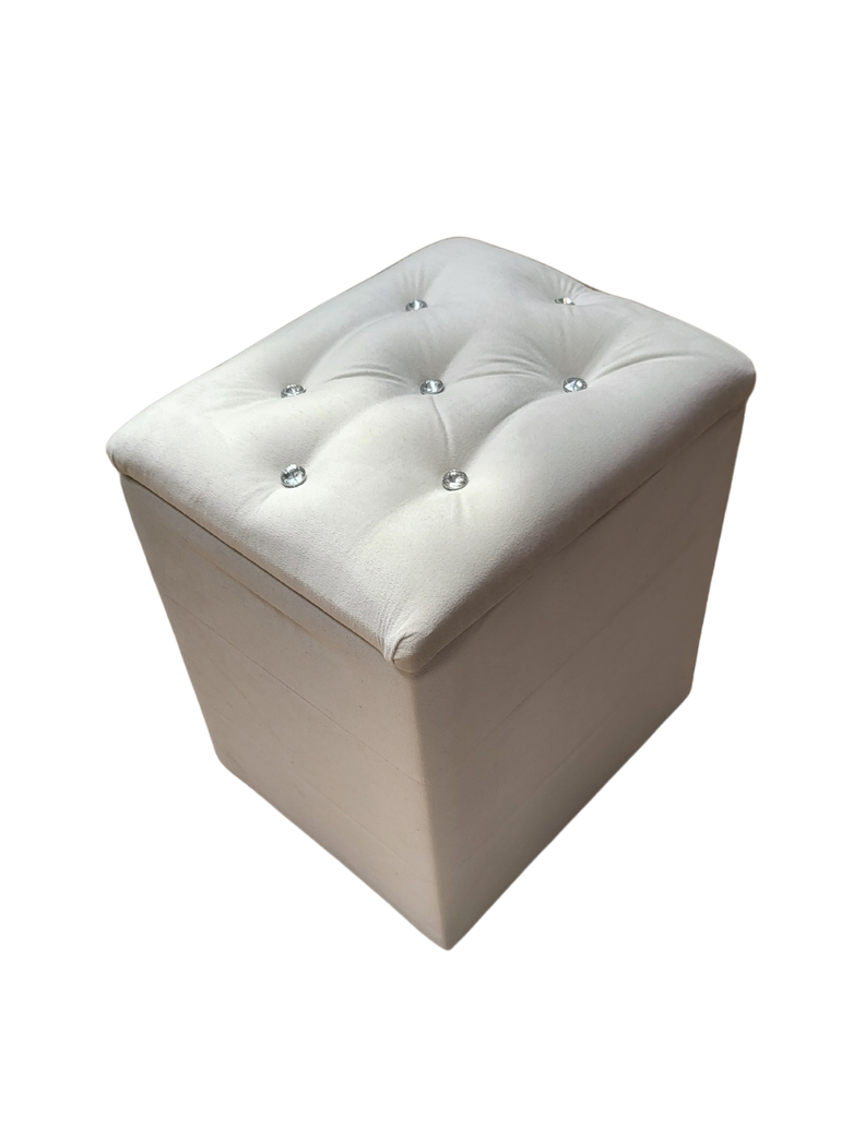 Pouf Baul Crudo Felpa Diamante 40x33x50 Rimar-2