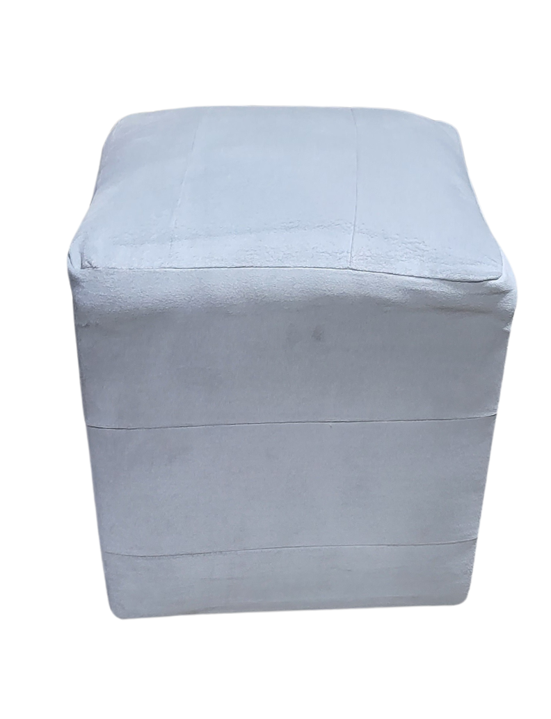 Pouf Gris Perla Felpa 35x35x42 Muebles Rimar-0