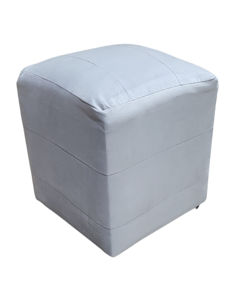 Pouf Gris Perla Felpa 35x35x42 Muebles Rimar-1