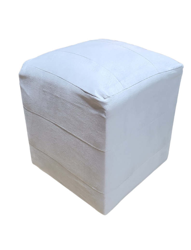 Pouf Gris Perla Felpa 35x35x42 Muebles Rimar-3