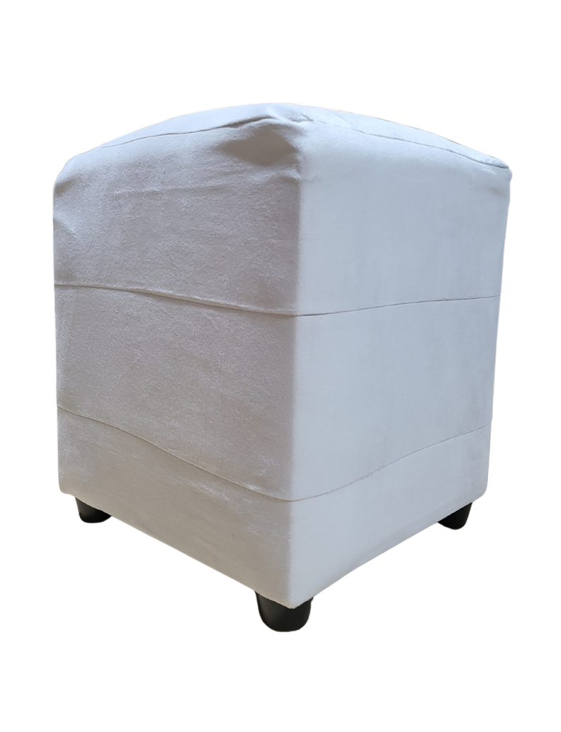 Pouf Gris Perla Felpa 35x35x42 Muebles Rimar-4