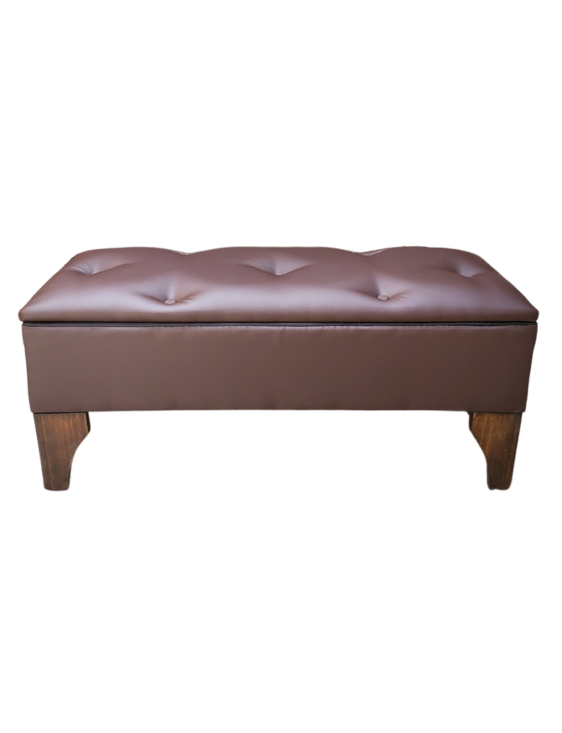 Banqueta Baul Botone Chocolate Eco Cuero Rimar Cafe