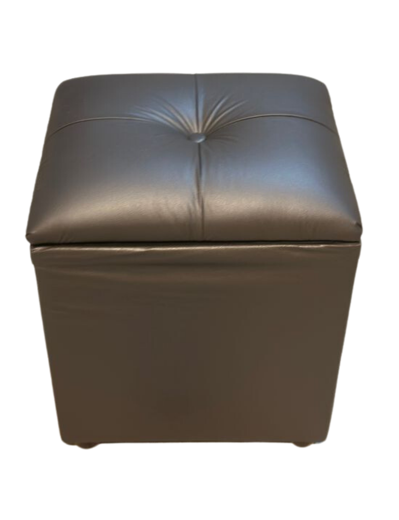 Pouf Baúl Gris Eco Cuero Muebles Rimar-0