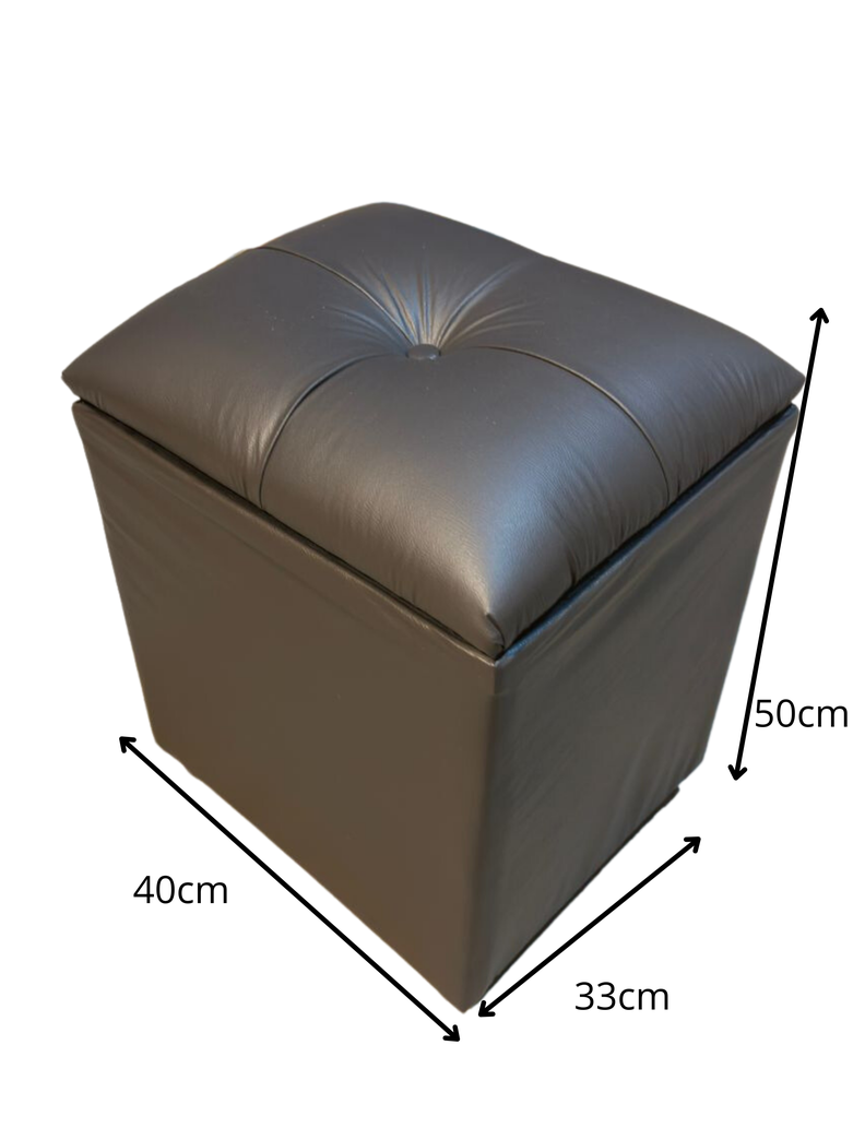 Pouf Baúl Gris Eco Cuero Muebles Rimar-2