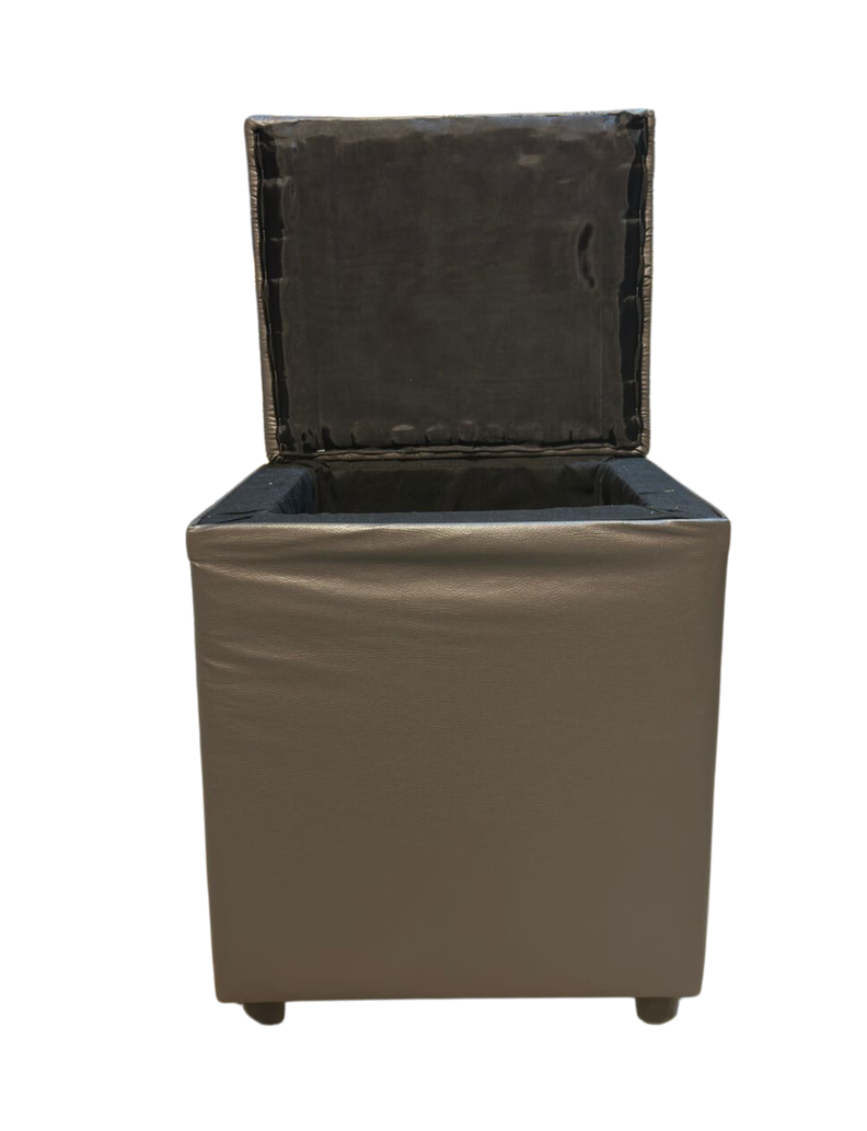 Pouf Baúl Gris Eco Cuero Muebles Rimar-4