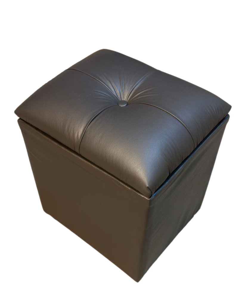 Pouf Baúl Gris Eco Cuero Muebles Rimar-5