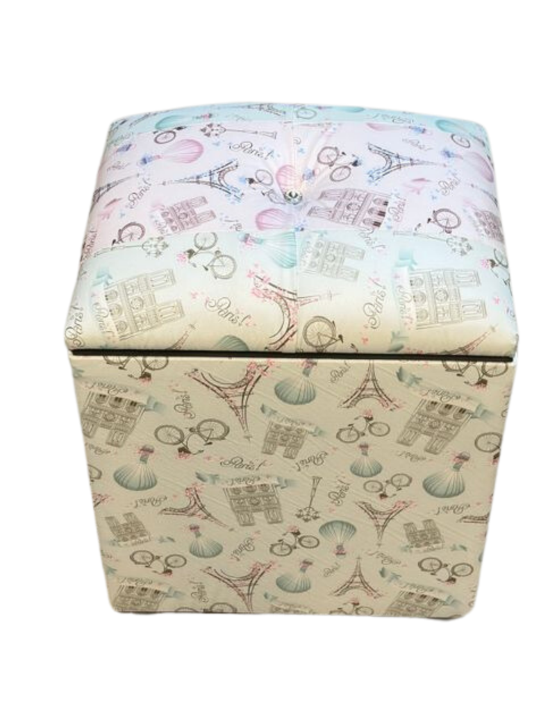 Pouf Baul Paris Pink Eco Cuero 40x33x50 Rimar-0