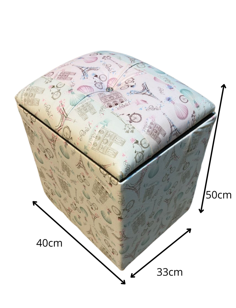 Pouf Baul Paris Pink Eco Cuero 40x33x50 Rimar-2