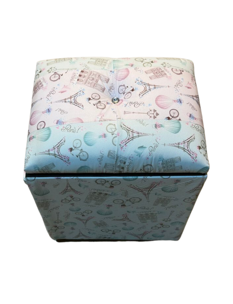 Pouf Baul Paris Pink Eco Cuero 40x33x50 Rimar-3