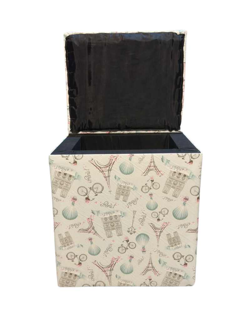 Pouf Baul Paris Pink Eco Cuero 40x33x50 Rimar-4