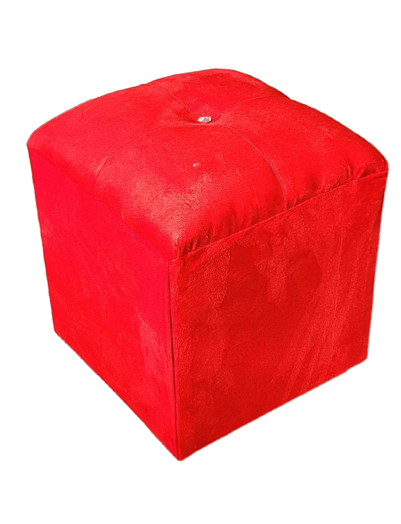 Pouf Rojo Botón Diamante 35x35x42 Rimar-0
