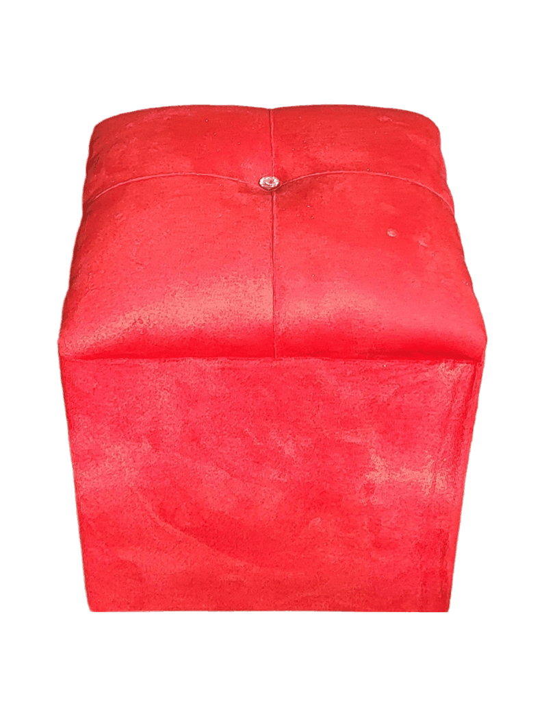 Pouf Rojo Botón Diamante 35x35x42 Rimar-1