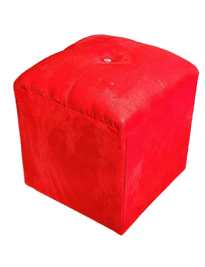 Pouf Rojo Botón Diamante 35x35x42 Rimar-2