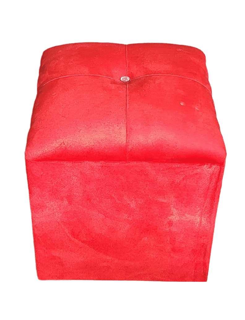 Pouf Rojo Botón Diamante 35x35x42 Rimar-3