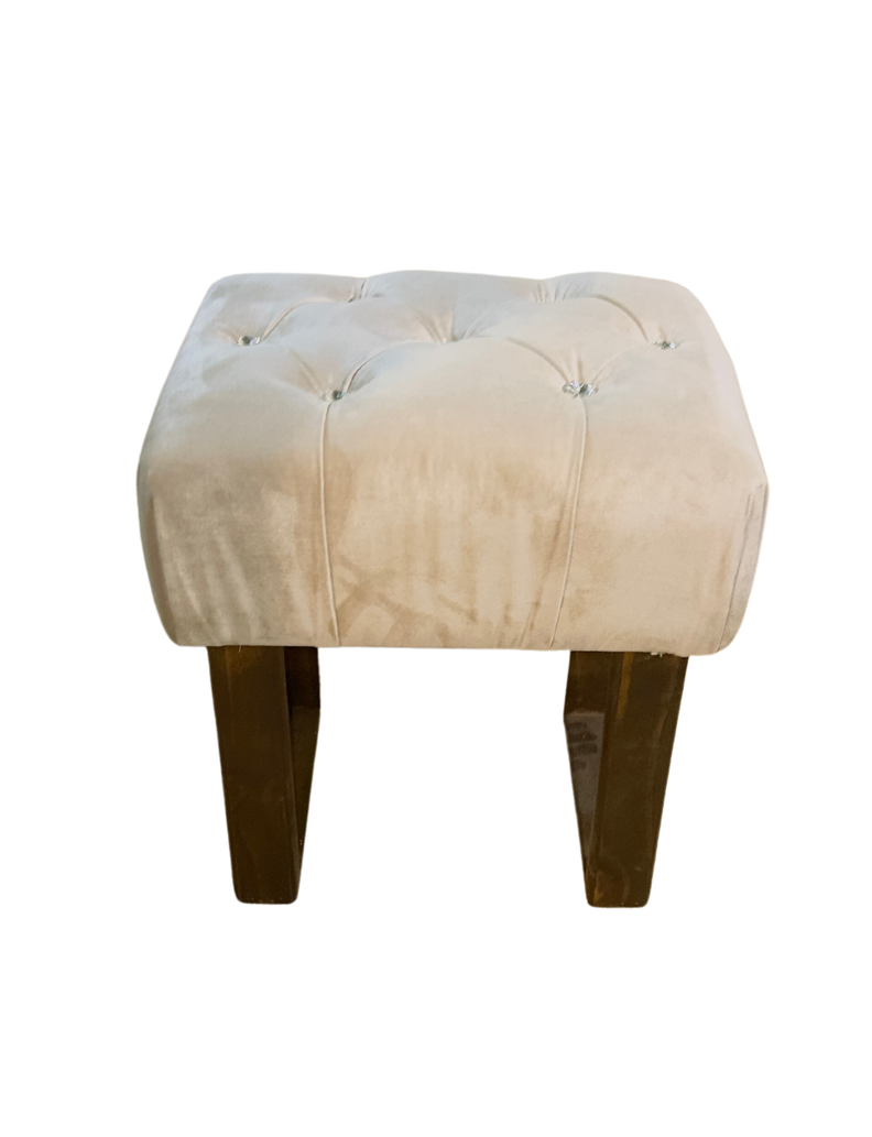 Banqueta Capitoné Beige Diamante-3