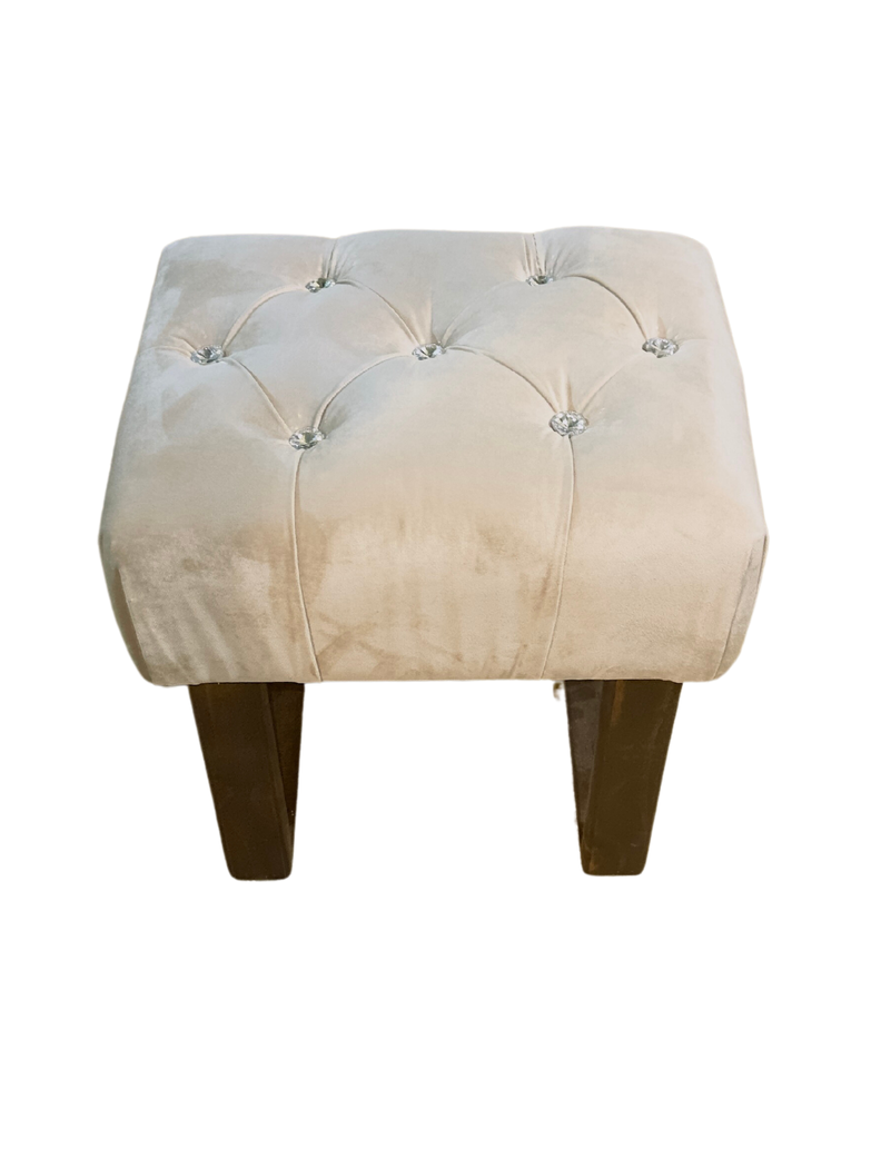 Banqueta Capitoné Beige Diamante-0