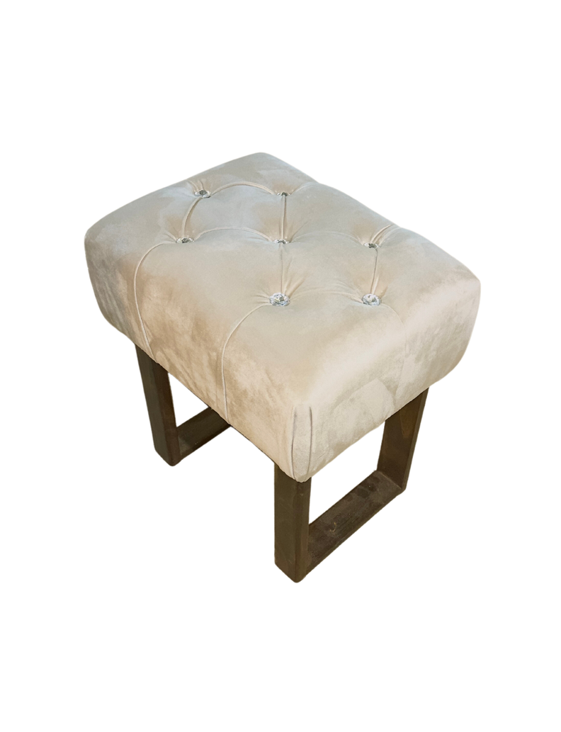 Banqueta Capitoné Beige Diamante-2