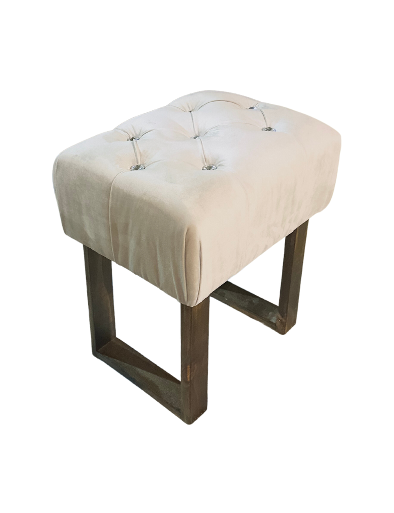 Banqueta Capitoné Beige Diamante-1