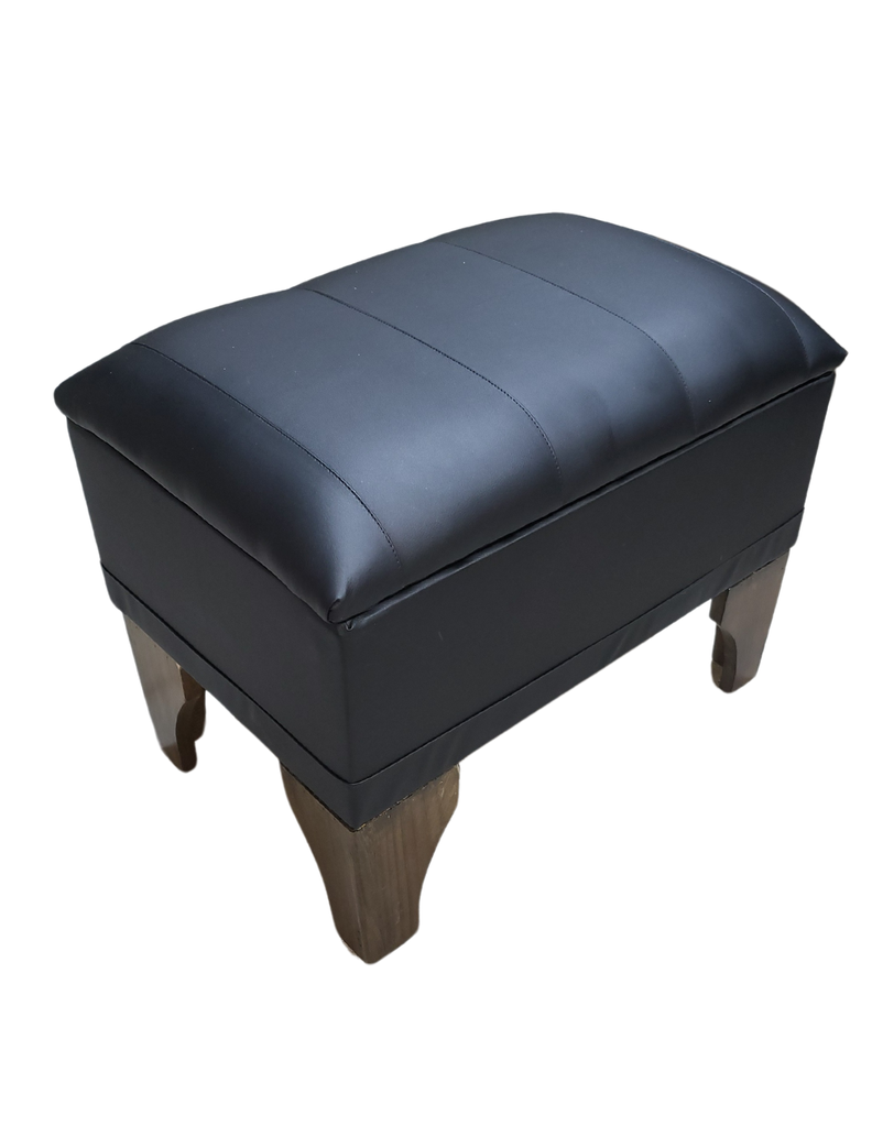 Banqueta Baúl Negro Eco Cuero 60x40x45x20  Muebles Rimar-1