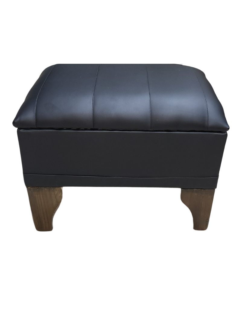 Banqueta Baúl Negro Eco Cuero 60x40x45x20  Muebles Rimar-3
