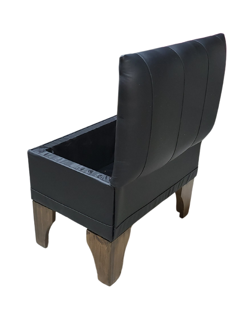 Banqueta Baúl Negro Eco Cuero 60x40x45x20  Muebles Rimar-4