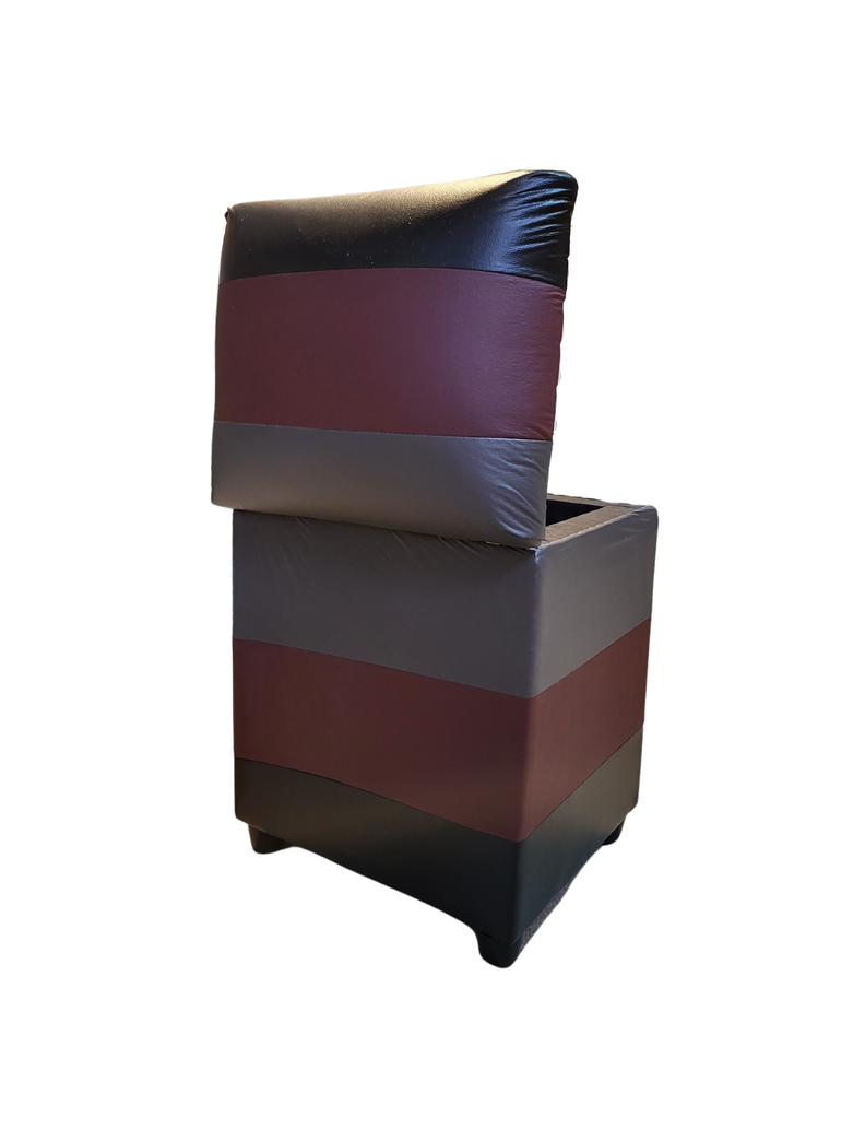 Pouf Baul Bicolor Eco Cuero 40x33x50 Rimar-4