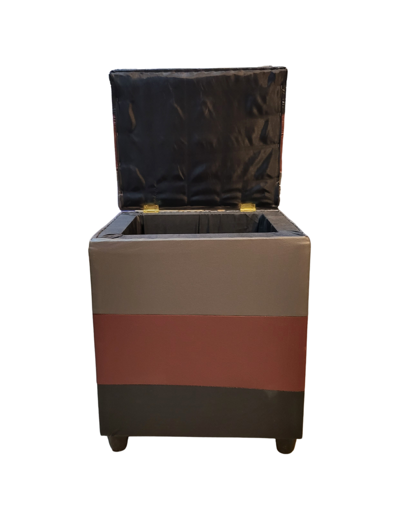 Pouf Baul Bicolor Eco Cuero 40x33x50 Rimar-5