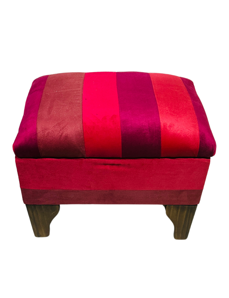 Banqueta Baúl Bicolor Felpa 60x40x45x20 Rimar-0