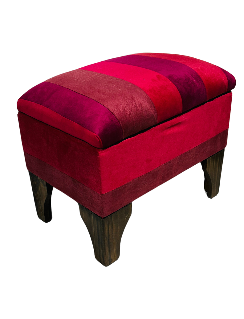 Banqueta Baúl Bicolor Felpa 60x40x45x20 Rimar-1