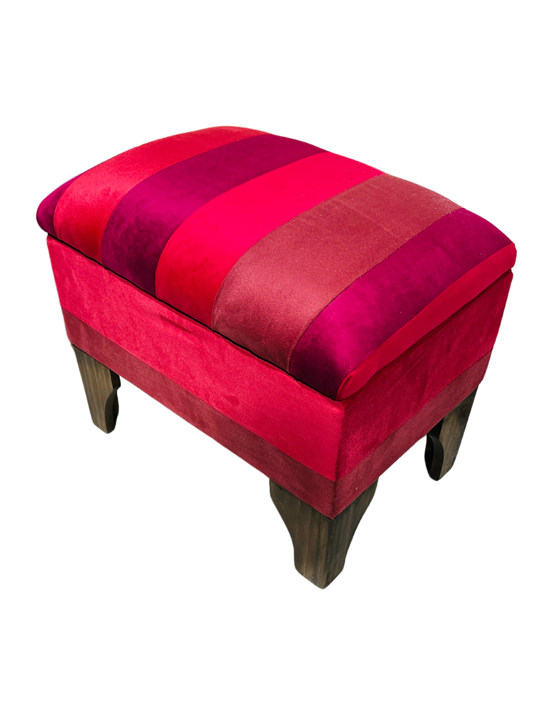 Banqueta Baúl Bicolor Felpa 60x40x45x20 Rimar-2